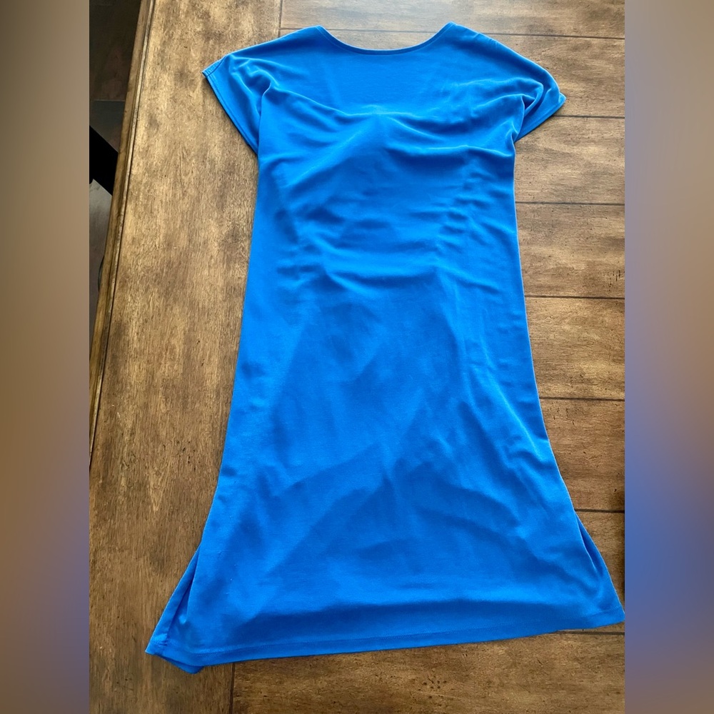 Molly Green (Nashville Boutique) Blue mini dress with tie back in size Medium